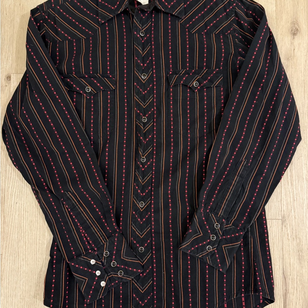 Black and Red Striped Men's Shirt